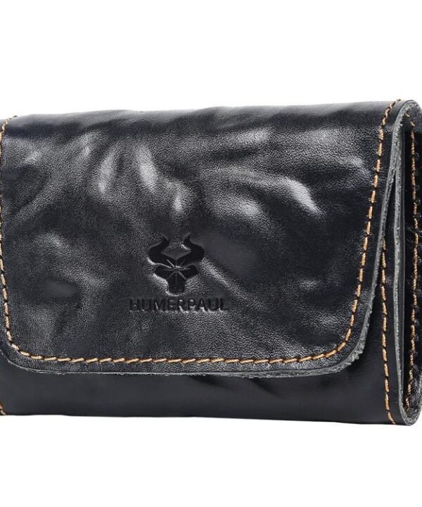 HUMERPAUL HU115 Hand-embossed Vegetable Tanned Leather Credit Card Wallet Coin Pouch