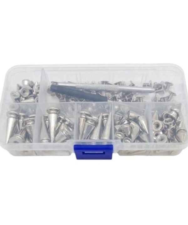 80pcs / Set Metal Clothing Rivets Tapered Pointed Decorative Rivets For Leather Goods