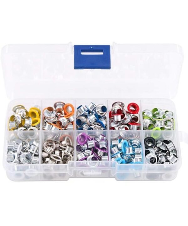 5mm Metal Eyelets For Clothing, Shoes & Belts, 10-Slot Storage Box, With Pliers Aircraft Packaging, With Pliers OPP Bag
