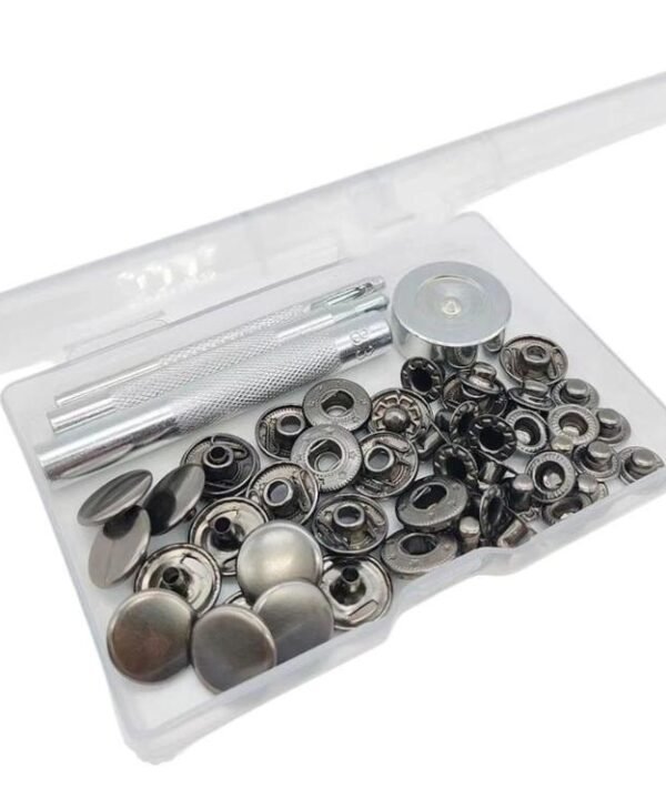 15mm Metal Snap Fastener Kit Clothing Buttons, 12sets Black, 12sets Silver, 12sets Gold, 12sets Bronze Green, 20sets Black, 20sets Gold, 20sets Silver, 20sets Bronze Green, 20sets 4 Colors
