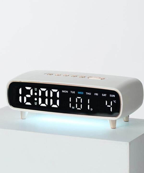 LED Digital Alarm Clock With Night Light, Date/Weekday/Temperature, 2 Alarms, Countdown Timer, 3 Brightness Levels, USB Output Port