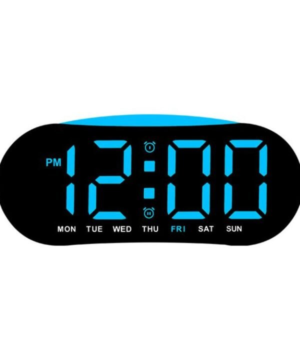 Digital Alarm Clock for Bedroom With Atmosphere Night Light, 2 Alarms, Week/Date/Temperature Display