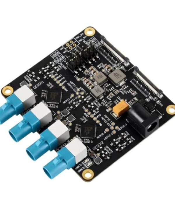 Waveshare 34128 4-Ch GMSL Camera Adapter Board, Equipped With MAX9296 Deserializer, For Raspberry Pi 5, EU Plug, UK Plug, US Plug