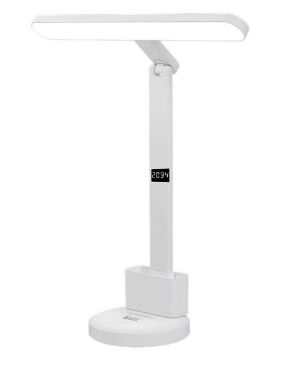 Xiajule Eye-Caring Study Desk Lamp With Time Display 3-Color Temperature Dimmable Reading Bedside Lamp, 1200mAh, 1800mAh