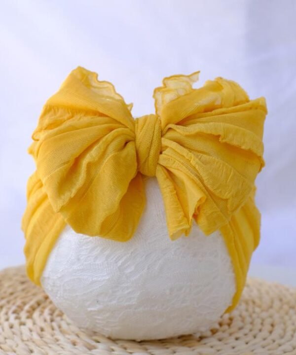 Children Wide Lace Bow Headband Soft Lace Baby Headpiece