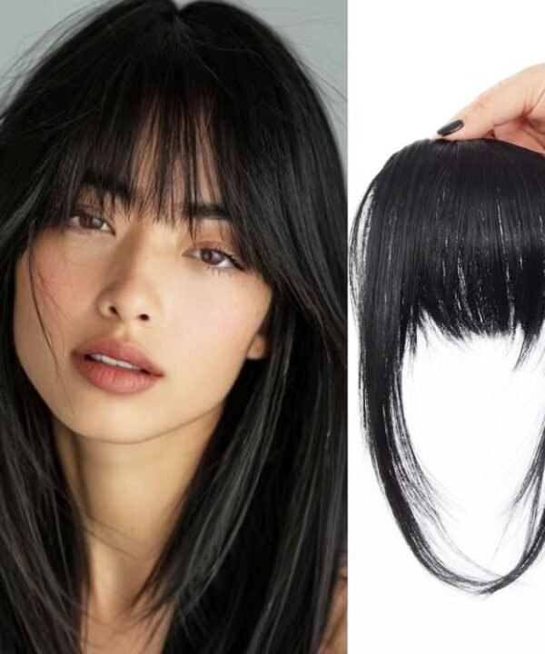 Women Invisible Seamless Realistic Bangs Wig Piece Hair Replacement