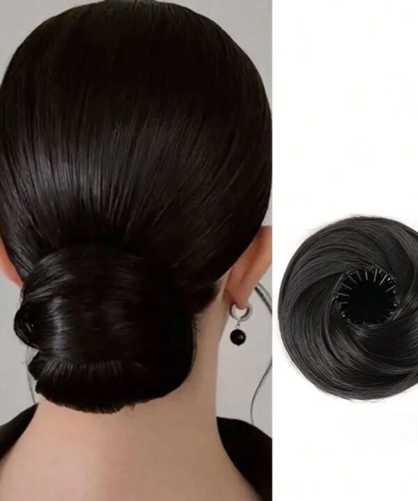 Bird's Nest Hair Bun Claw Clip Extension Messy Bun Hair Piece for Women Adjustable Synthetic Chignon Hairpiece with Large Claw Clip