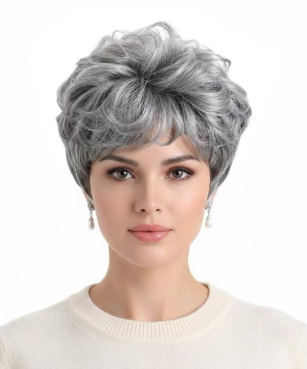 Women Short Curly Wig Cap