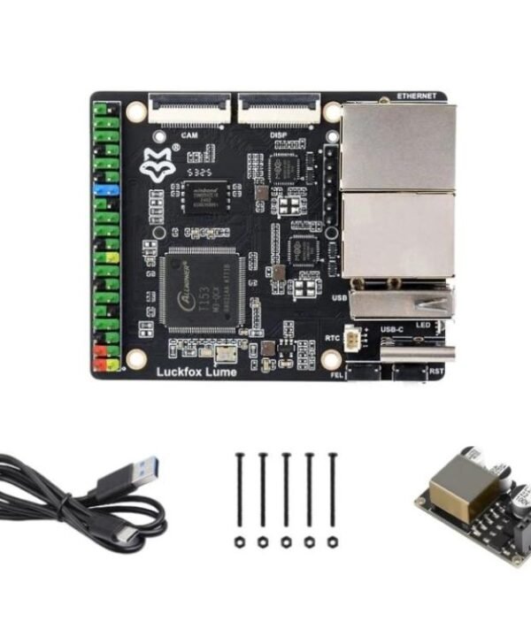 Luckfox Lume High-Performance Linux Development Board, Based On The Allwinner T153 Multi-Core Heterogeneous Industrial Processor, Dual Gigabit Ethernet Ports, With POE Model, Basic