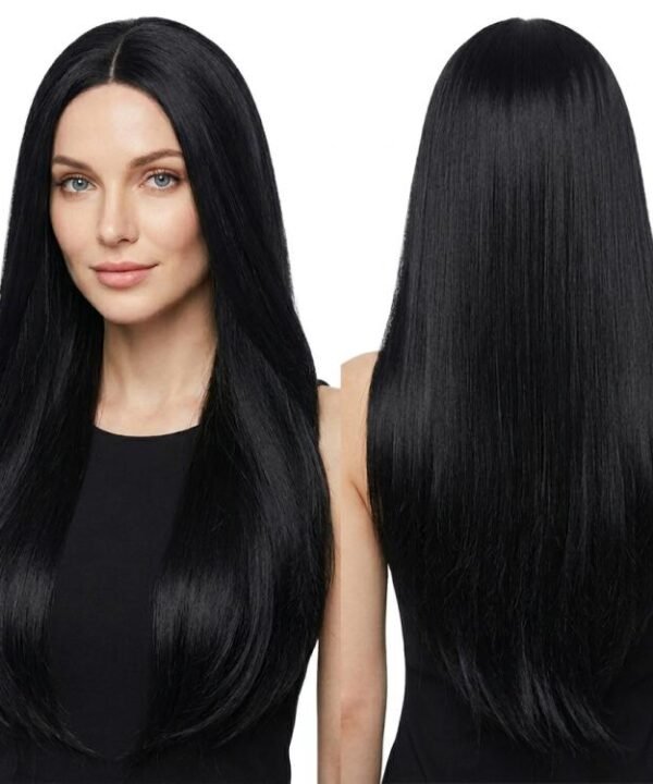 80cm Cosplay Versatile Center-Parted Long Straight Wig, Black, White, Silver, Light Gold, Red, Dark Brown, Light Brown, Purple, Royal Blue, Claret, Orange, Mint Green, Gray, Light Purple, Sky Blue, Linen, Gold, Light Yellow, Smoky Pink, Blue-black...