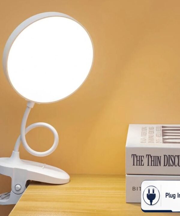 Xiajule Portable Clip On Desk Lamp Night Light, Eye Protection High CRI Reading Lamp, Plug-in, Rechargeable, Rechargeable 3 Color Temperatures Stepless Dimming