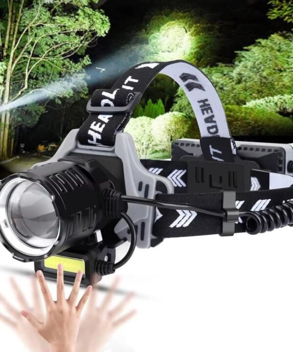 Long-Range Zoom COB High-Sensor Headlamp, LED Headlight For Outdoor Beach Foraging & Night Fishing, No Battery