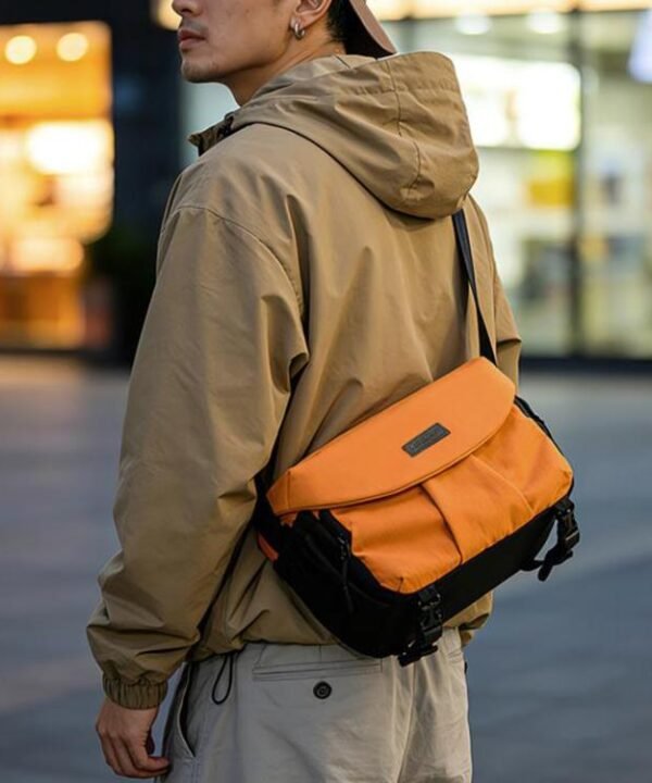 Cwatcun D294 Large Capacity Casual Shoulder Bag DSLR Camera Bag, Orange Medium, Black Medium, Black Large