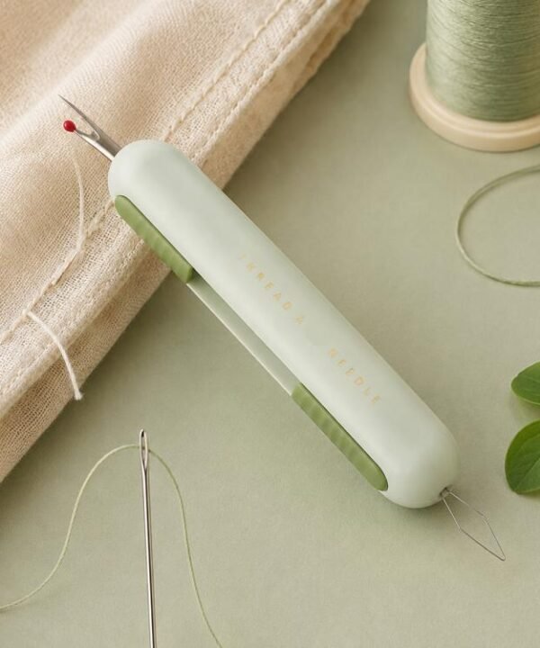 2-in-1 Seam Ripper and Needle Threader, Retractable Stitch Remover Tool for Hand Sewing, Double-Headed Threader & Seam Cutter