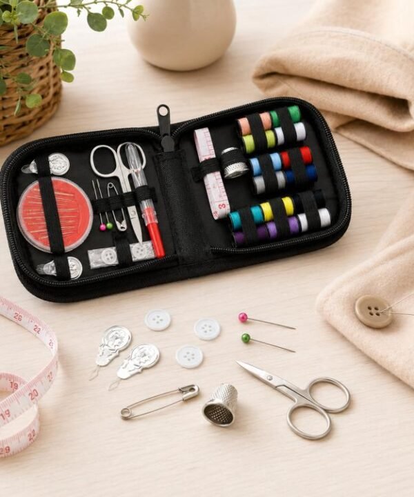 27pcs /Set Portable Sewing Kit Mini Sewing Supplies with 14 Colors Thread, Scissors, Tape Measure, Needles & Case, Travel Sewing Kit for Beginners
