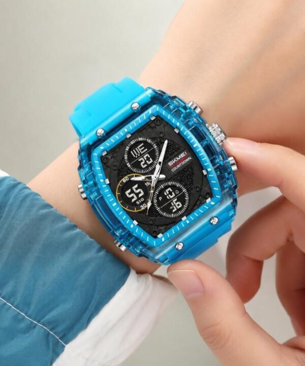 SKMEI 2602 Multifunctional Dual-Display Sports Watch 50m Life Water-Resistant Chronograph Luminous Outdoor Digital Watch