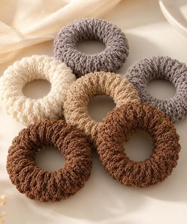 6-Piece Set Thickened Extra-Thick High-Elasticity Hair Tie Seamless Ponytail Headband