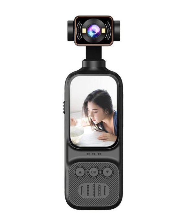 Handheld Vlog Camera With 270-Degree Motorized Rotatable Lens 2.0 Inch Screen Pocket Video Recorder WiFi Sports Action Cam, DV07-4K