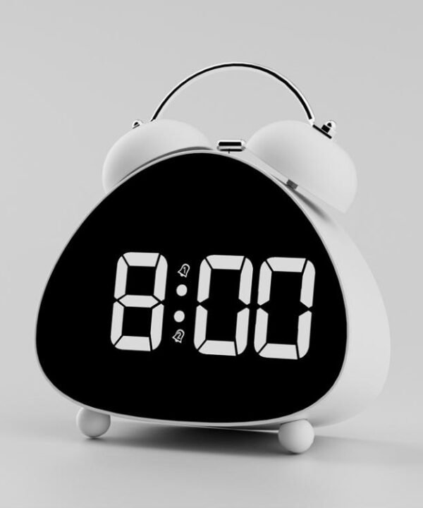 Retro Twin Bell Digital Alarm Clock Super Loud Mechanical Bell-Ringing LED Desk Clock With Backlight