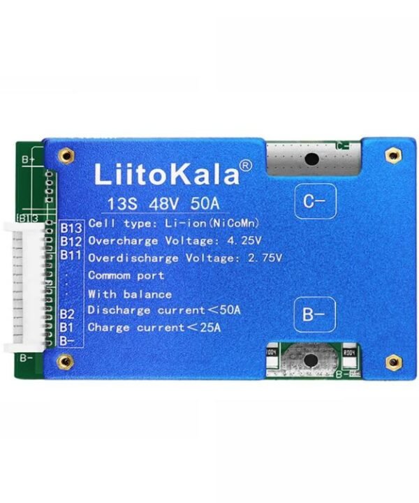 LiitoKala BMS 13-cell Lithium Battery Protection Board, 13S-48V 50A