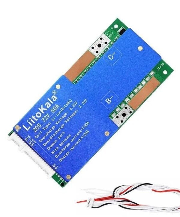 LiitoKala 20-cell 3.7V Ternary Lithium Battery BMS Electric Vehicle Battery Protection Board, 20S-60V 50A
