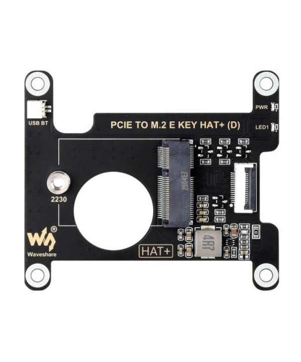 Waveshare 33828 PCIe To M.2 E KEY HAT For Raspberry Pi 5 Compatible With Various NGFF Wireless NIC Supports USB Bluetooth Connection