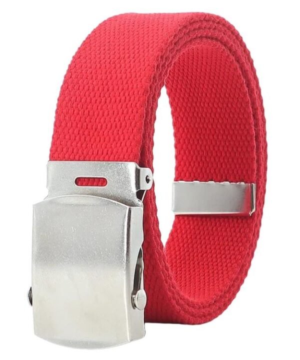 Men Canvas Web Belt 32mm Narrow Casual Belts With Slider Automatic Buckle, 115cm, 125cm, 135cm