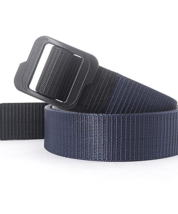 Men Web Thickened Double-Sided Canvas Belts With Plastic Buckle, 110cm, 120cm, 130cm