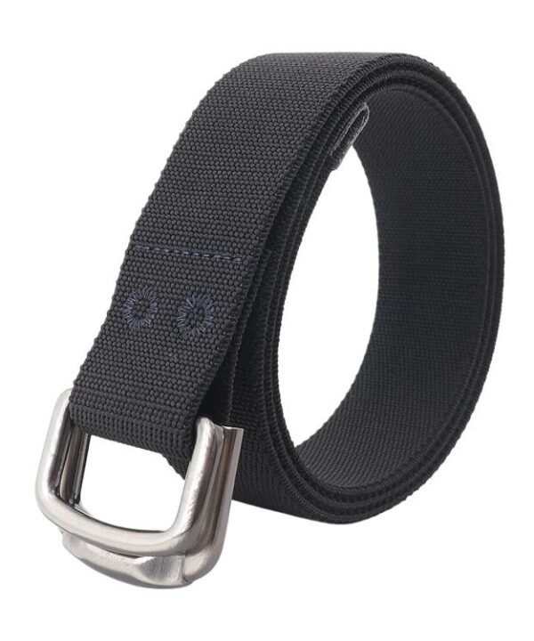 Unisex Elastic Nylon Web Belt Stretch Casual Jeans Belts With Alloy Double Buckle, 105cm, 115cm, 125cm