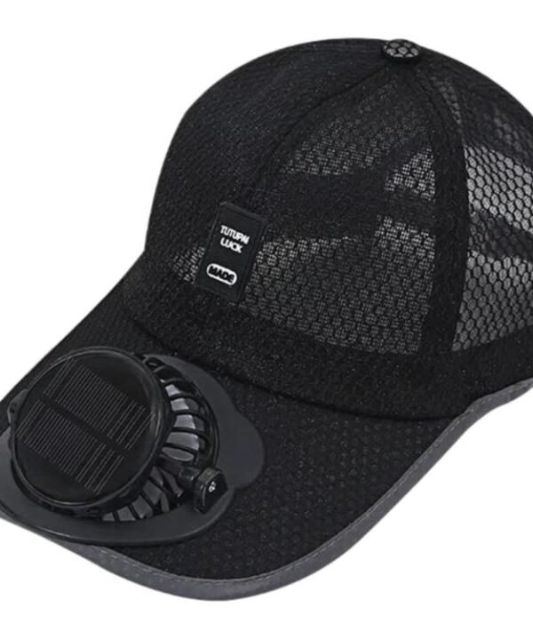 Solar Fan Hat with 3-Speed Adjustable Cooling Rechargeable Sun Cap Mesh Breathable Baseball Visor