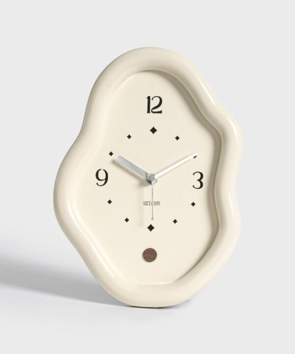 wozoom Modern Irregular Desk Clock Silent Table Clocks For Living Room Decor