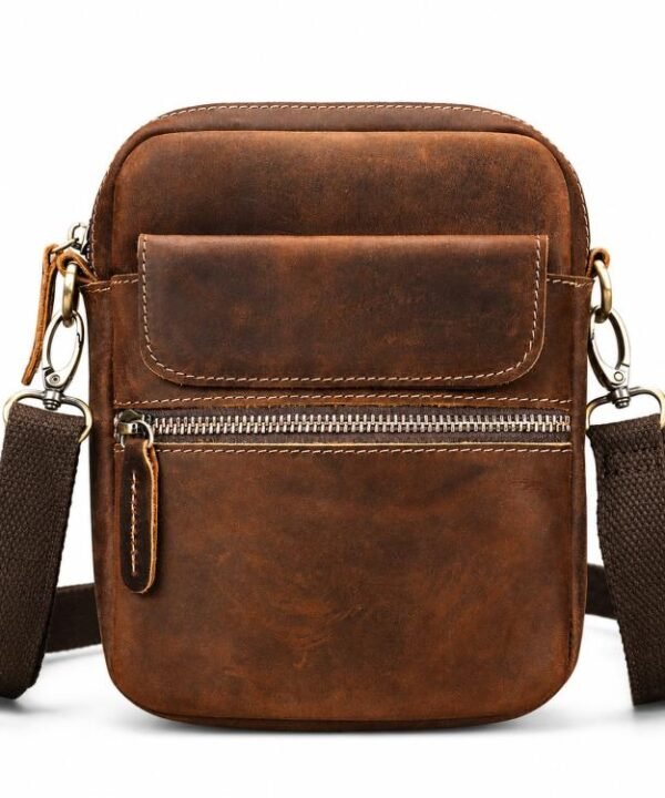 MASIWEI 7350 Vintage Leather Crossbody Bag Small Messenger Shoulder Purse Casual Phone Pouch
