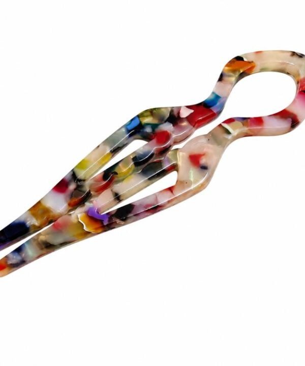 Acetate U Shaped Hair Pins Tortoise Shell Fish Bun Holder Wave 2 Prong Hair Fork Clips