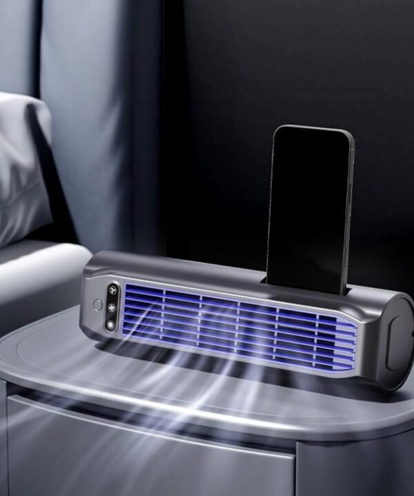 E7 Digital Display Desktop Tower Fan For Home Punch-Free Wall Mount & Table Fan With Phone Holder