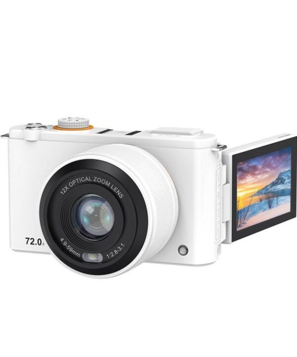 4K 72MP 12X Optical Zoom Digital Camera With 3.0-Inch Flip Screen And WiFi Beginner Vlogging Camera