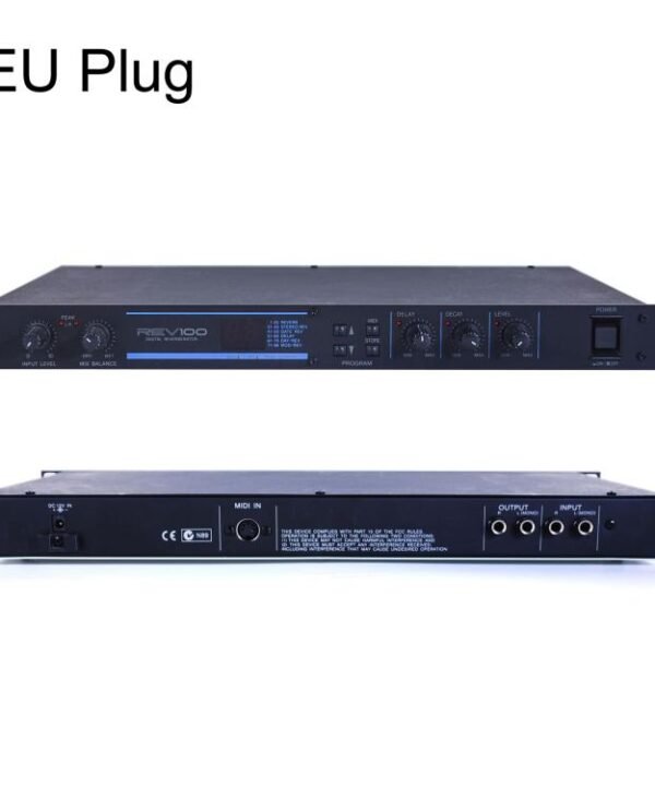 REV100 Professional Digital Reverb Effects Processor Stereo Delay Reverberator For Stage & Studio, EU Plug, US Plug, UK Plug