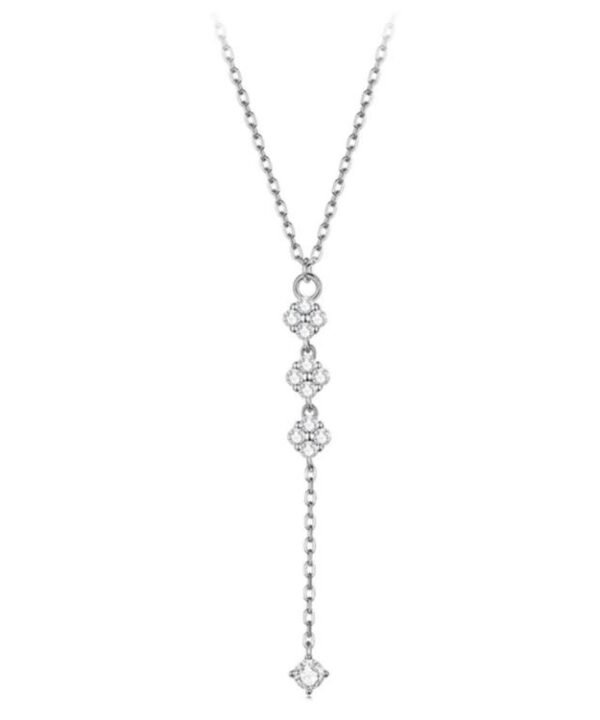 Lucky Four-Leaf Clover Y-Shaped Necklace Long Elegant Collarbone Chain, YIN132