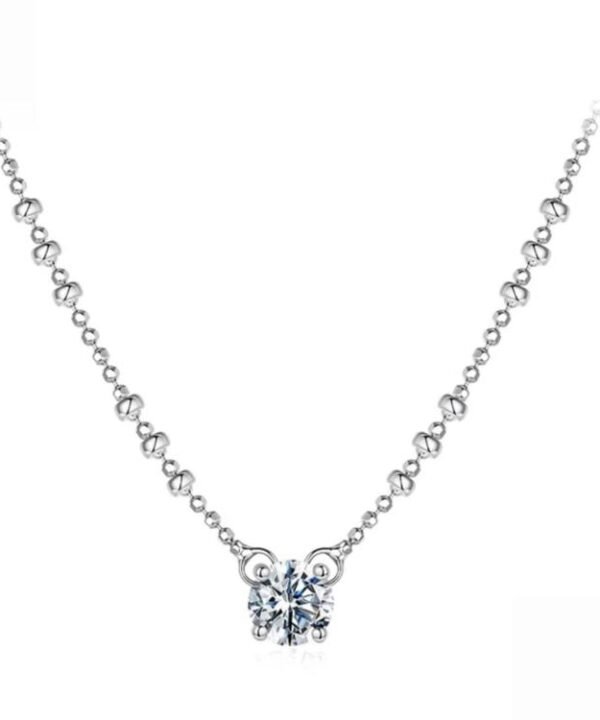 S925 Sterling Silver Moissanite Clavicle Necklace, MSN066