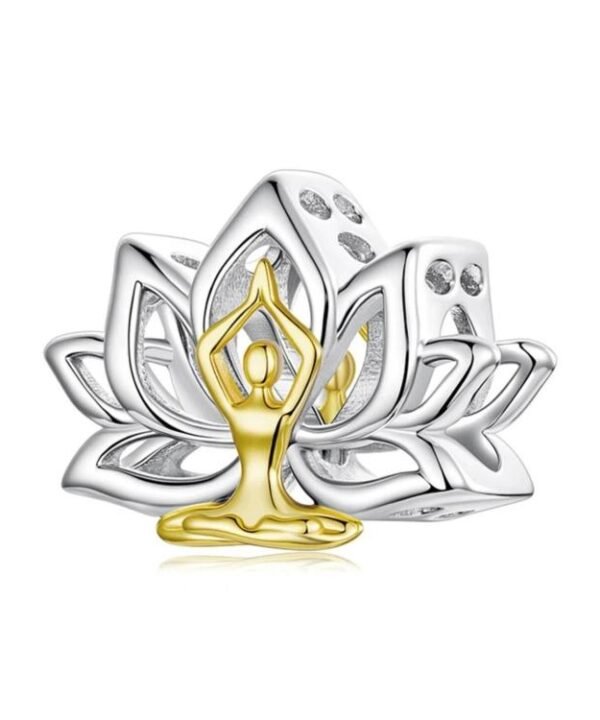Lotus Yoga Beaded Copper With White Gold Plated DIY Jewelry Accessories, YIC145