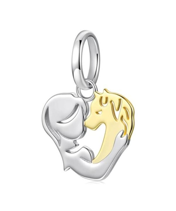 Copper Bracelet Pendant with Heart-Shaped Animal Beads, YIC148