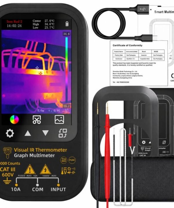 BSIDE SH6 Thermal Imaging Multimeter 2 In 1 Touchscreen High-Precision Infrared Thermal Imager Temperature Meter Electrical Tester, Standard, SH6