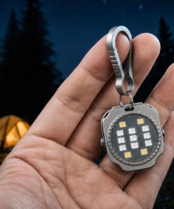 Mini Square Titanium Alloy EDC Flashlight Magnetic Type-C Rechargeable Portable Keychain