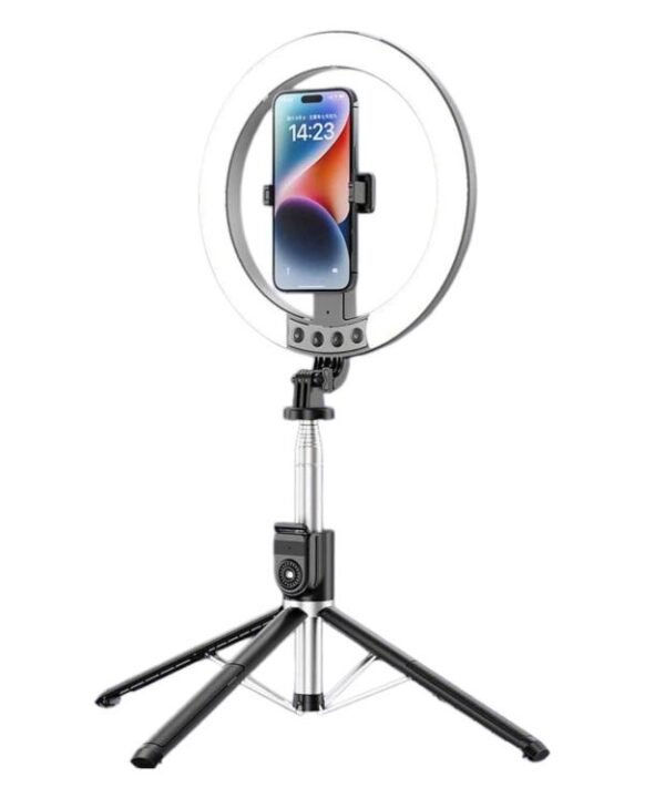 2.3m Floor Stand Selfie Stick With Live Streaming Fill Light For Cell Phone, 3-Color Stainless Steel Tube, RGB Stainless Steel Tube, 3-Color Aluminum Alloy Tube, RGB Aluminum Alloy Tube