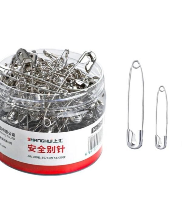 SHANGHUI Thickened Clothing Safety Pins Extra-Large Stainless Steel Paperclips, 180pcs /Set