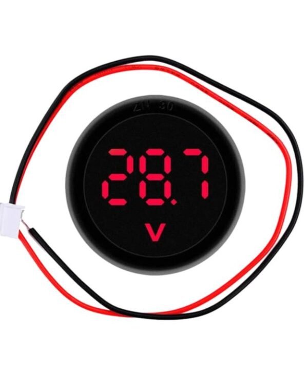 DC 4-100V 2-Wire Round DC Digital Voltmeter LED Digital Display Meter