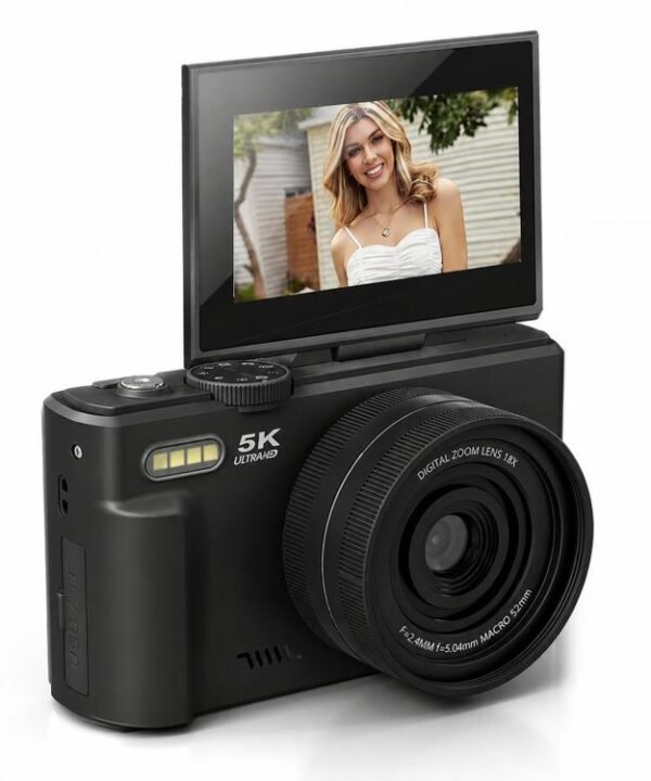 WD08 HD 5K 75MP CCD Digital Camera With Wi-Fi, Auto Focus, Beauty Filters