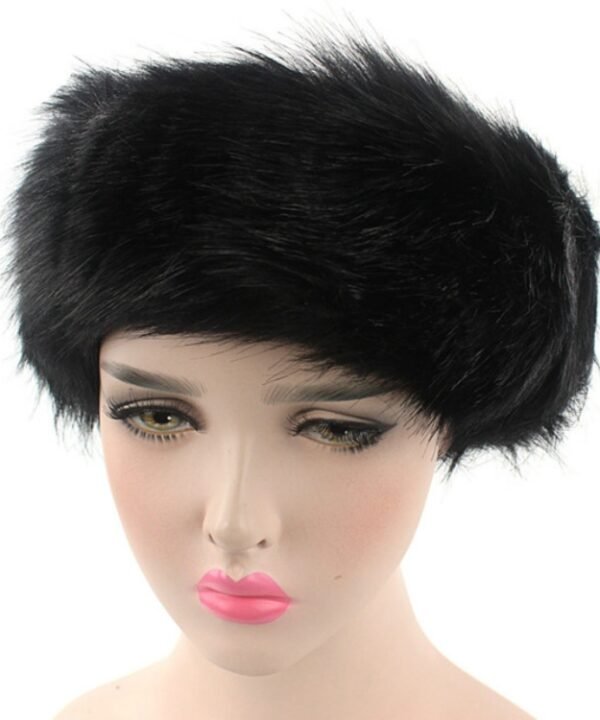 Unisex Winter Imitation Fur Headband Bomber Hat, L（58-60cm）