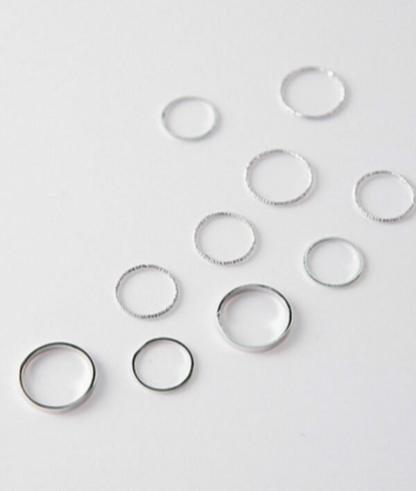 Simple Design Vintage Joint Rings Sets, J7213 Gold, J7214 Sliver