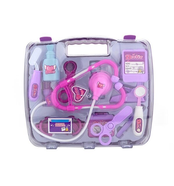 Simulation Stethoscope Set Portable Medicine Box Child Doctor Role Playing Toy, Stethoscope Set (Purple), Stethoscope Set (Blue)