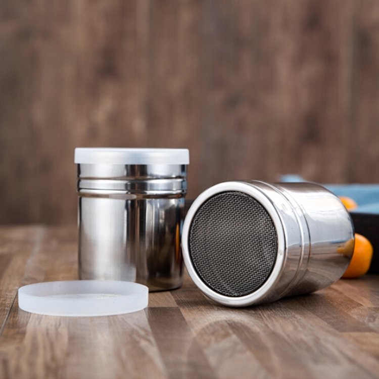 Stainless Steel 304 Dusting Powder Condiment Tank Fine Mesh Barrel Cocoa Powder Household Kitchen Tools - Image 2